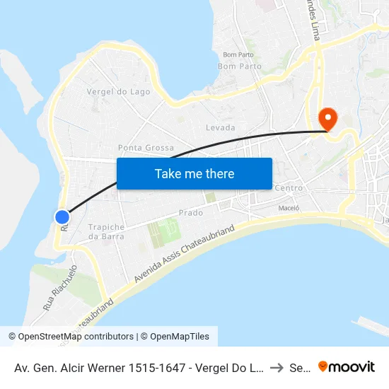Av. Gen. Alcir Werner 1515-1647 - Vergel Do Lago Maceió - Al Brasil to Seune map