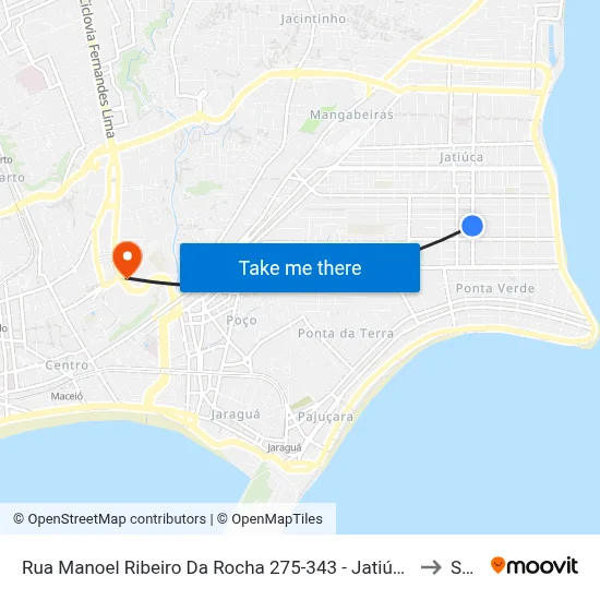 Rua Manoel Ribeiro Da Rocha 275-343 - Jatiúca Maceió - Al 57035-395 Brasil to Seune map