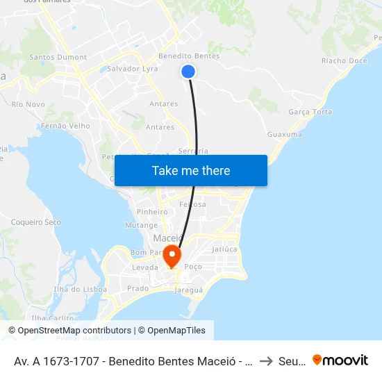 Av. A 1673-1707 - Benedito Bentes Maceió - Al Brasil to Seune map