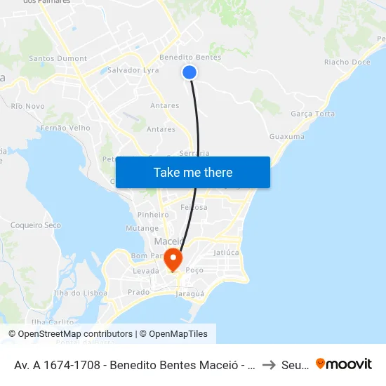 Av. A 1674-1708 - Benedito Bentes Maceió - Al Brasil to Seune map