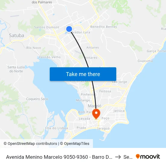Avenida Menino Marcelo 9050-9360 - Barro Duro Maceió - Al Brasil to Seune map