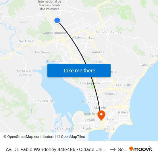 Av. Dr. Fábio Wanderley 448-486 - Cidade Universitária Maceió - Al Brasil to Seune map