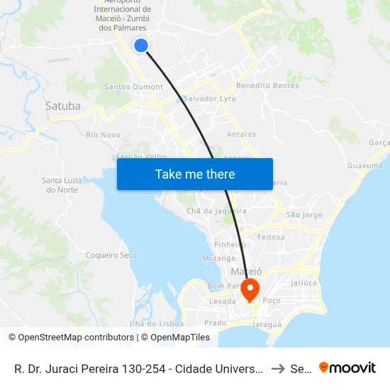 R. Dr. Juraci Pereira 130-254 - Cidade Universitária Maceió - Al Brasil to Seune map