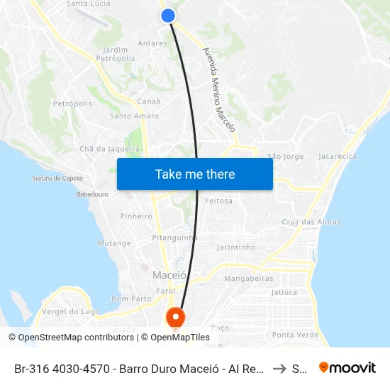 Br-316 4030-4570 - Barro Duro Maceió - Al República Federativa Do Brasil to Seune map