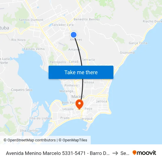Avenida Menino Marcelo 5331-5471 - Barro Duro Maceió - Al Brasil to Seune map