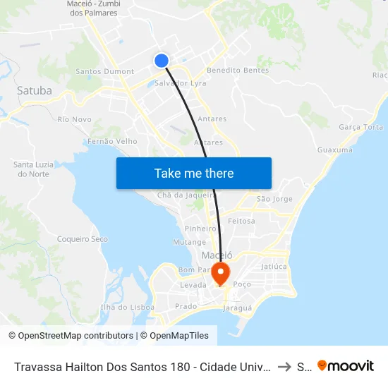 Travassa Hailton Dos Santos 180 - Cidade Universitária Maceió - Al 57073-480 República Federativa Do Brasil to Seune map