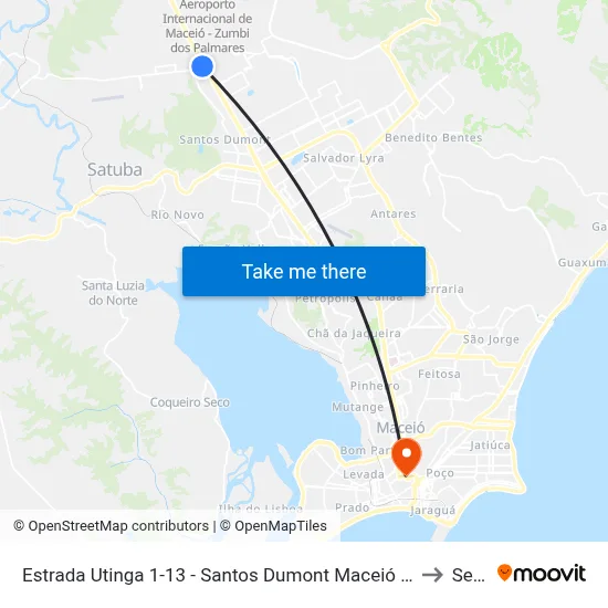 Estrada Utinga 1-13 - Santos Dumont Maceió - Al 57100-000 Brasil to Seune map