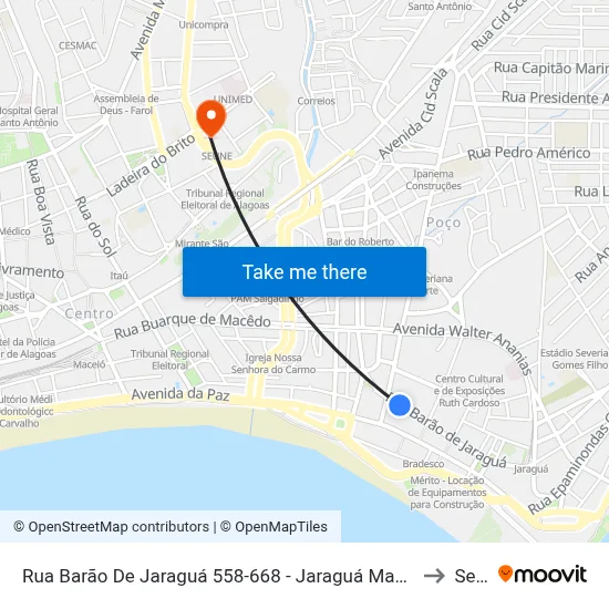 Rua Barão De Jaraguá 558-668 - Jaraguá Maceió - Al 57022-140 Brasil to Seune map