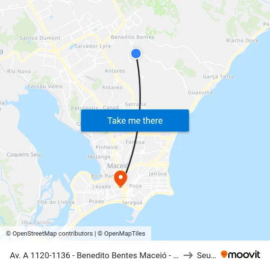 Av. A 1120-1136 - Benedito Bentes Maceió - Al Brasil to Seune map