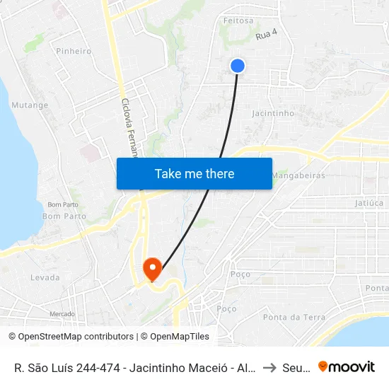 R. São Luís 244-474 - Jacintinho Maceió - Al Brasil to Seune map