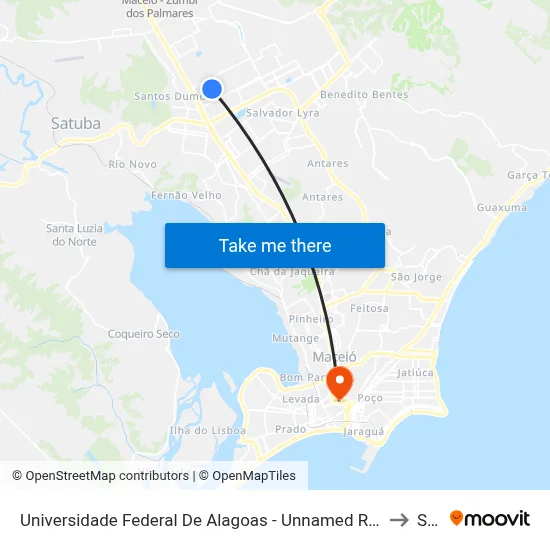 Universidade Federal De Alagoas - Unnamed Road - Cidade Universitária Maceió - Al Brasil to Seune map