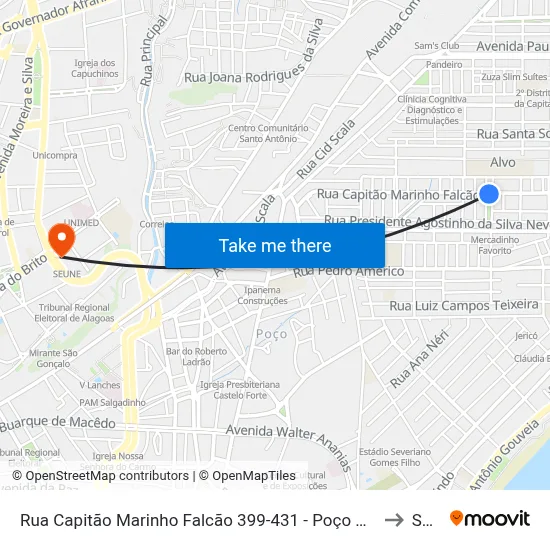 Rua Capitão Marinho Falcão 399-431 - Poço Maceió - Al 57025-260 Brasil to Seune map
