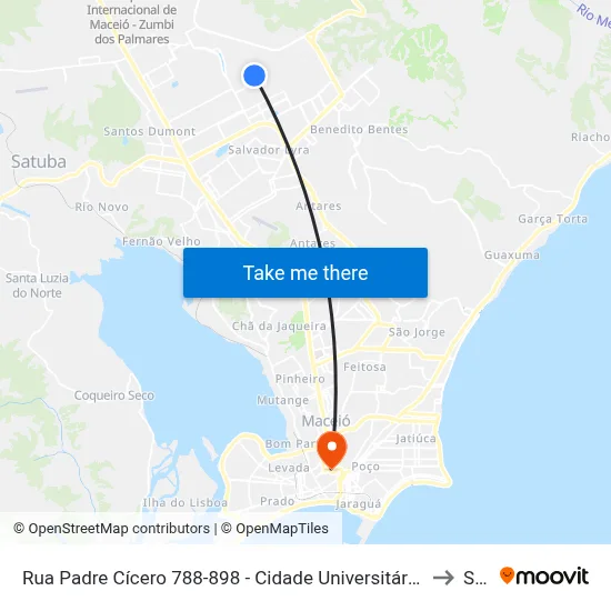 Rua Padre Cícero 788-898 - Cidade Universitária Maceió - Al República Federativa Do Brasil to Seune map