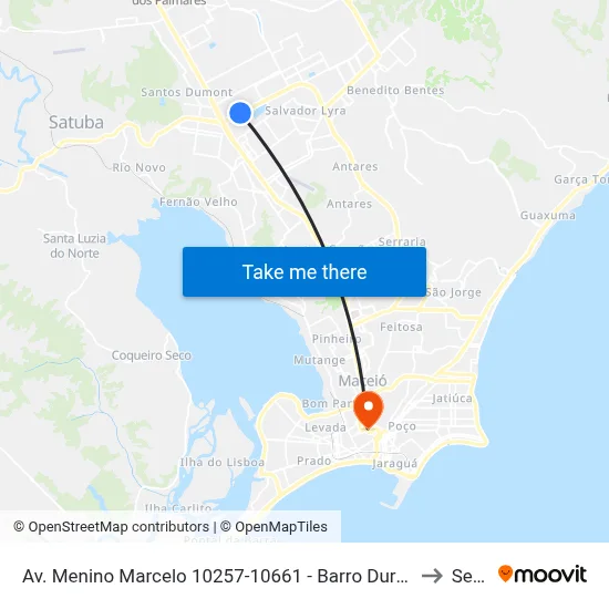 Av. Menino Marcelo 10257-10661 - Barro Duro Maceió - Al Brasil to Seune map