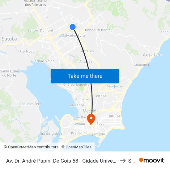 Av. Dr. André Papini De Gois 58 - Cidade Universitária Maceió - Al 57073-474 Brasil to Seune map