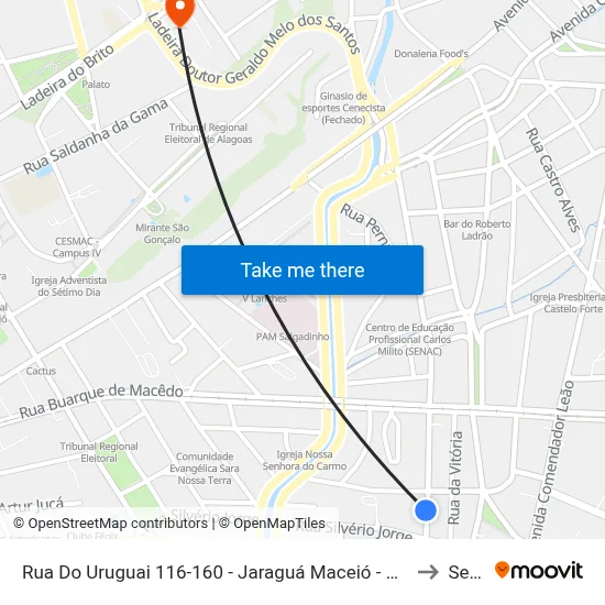 Rua Do Uruguai 116-160 - Jaraguá Maceió - Al 57022-120 Brasil to Seune map