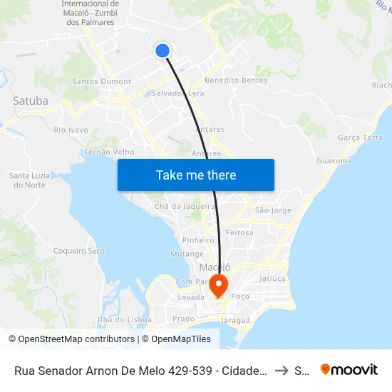 Rua Senador Arnon De Melo 429-539 - Cidade Universitária Maceió - Al Brasil to Seune map