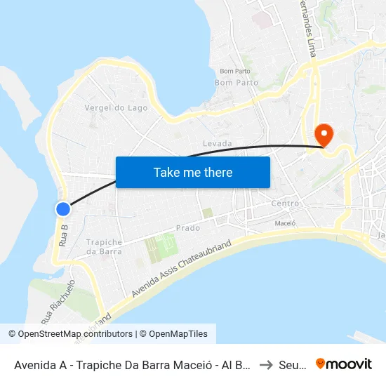 Avenida A - Trapiche Da Barra Maceió - Al Brasil to Seune map