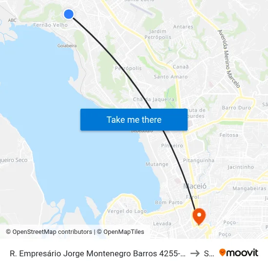 R. Empresário Jorge Montenegro Barros 4255-4323 - Santa Amelia Maceió - Al 57063-000 Brasil to Seune map