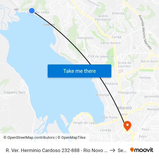 R. Ver. Hermínio Cardoso 232-888 - Rio Novo Maceió - Al Brasil to Seune map