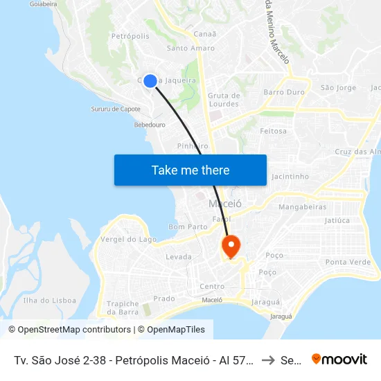 Tv. São José 2-38 - Petrópolis Maceió - Al 57062-770 Brasil to Seune map
