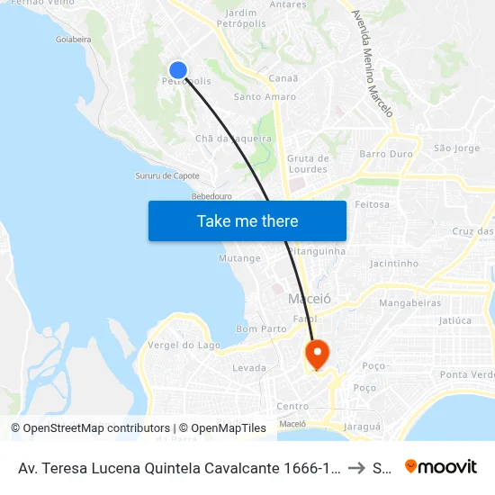 Av. Teresa Lucena Quintela Cavalcante 1666-1724 - Petrópolis Maceió - Al Brasil to Seune map