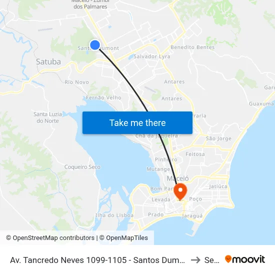 Av. Tancredo Neves 1099-1105 - Santos Dumont Maceió - Al Brasil to Seune map