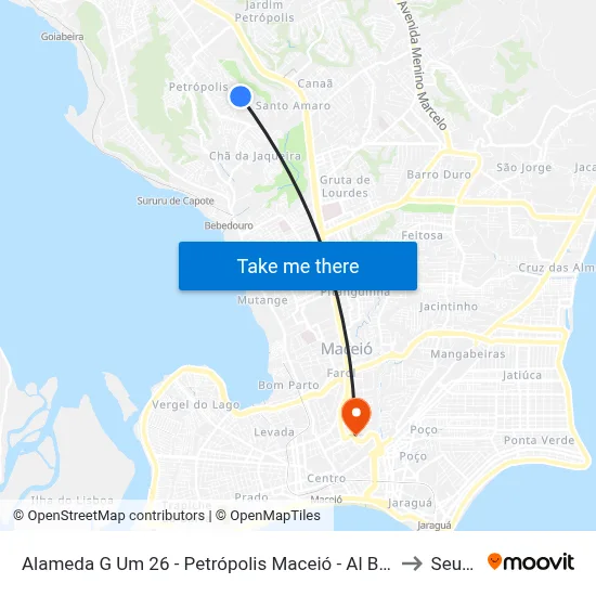 Alameda G Um 26 - Petrópolis Maceió - Al Brasil to Seune map