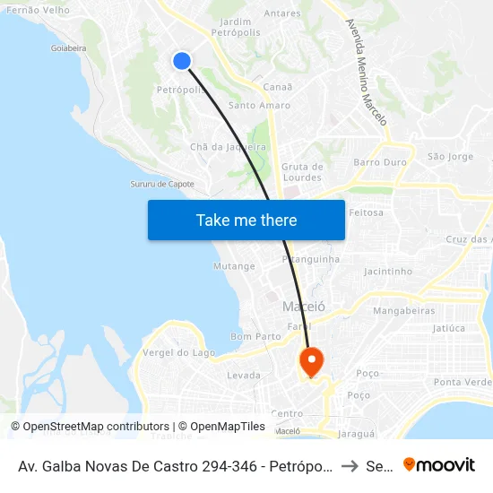 Av. Galba Novas De Castro 294-346 - Petrópolis Maceió - Al Brasil to Seune map