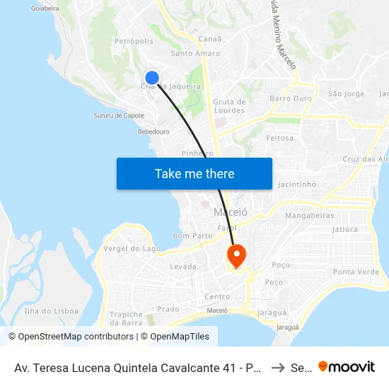 Av. Teresa Lucena Quintela Cavalcante 41 - Petrópolis Maceió - Al Brasil to Seune map