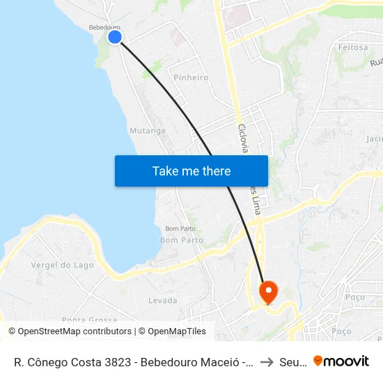 R. Cônego Costa 3823 - Bebedouro Maceió - Al Brasil to Seune map