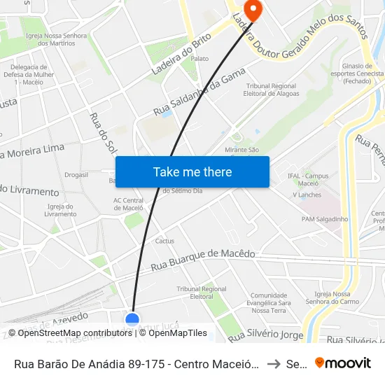 Rua Barão De Anádia 89-175 - Centro Maceió - Al 57020-630 Brasil to Seune map