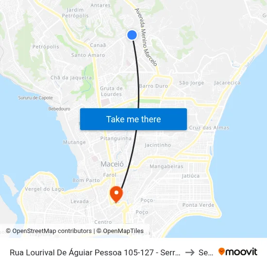 Rua Lourival De Águiar Pessoa 105-127 - Serraria Maceió - Al Brasil to Seune map