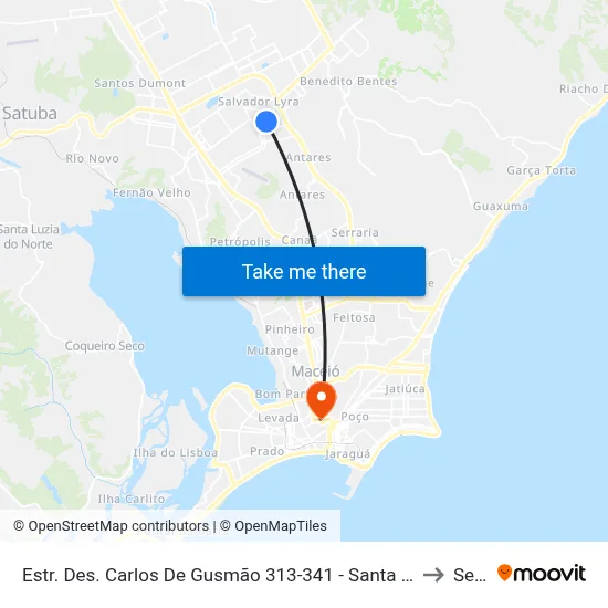 Estr. Des. Carlos De Gusmão 313-341 - Santa Lúcia Maceió - Al Brazil to Seune map