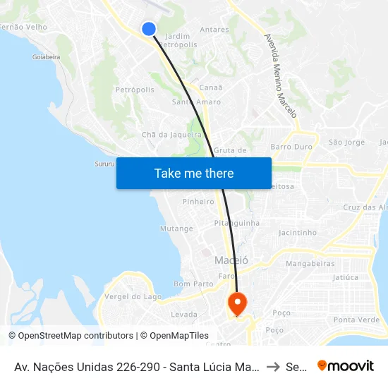Av. Nações Unidas 226-290 - Santa Lúcia Maceió - Al Brasil to Seune map