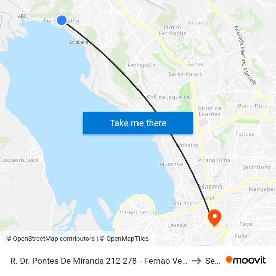 R. Dr. Pontes De Miranda 212-278 - Fernão Velho Maceió - Al Brasil to Seune map