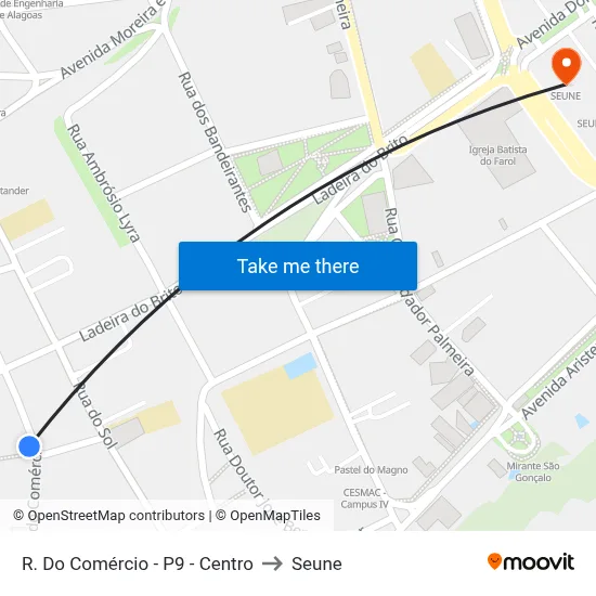 R. Do Comércio - P9 - Centro to Seune map