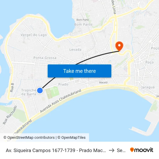 Av. Siqueira Campos 1677-1739 - Prado Maceió - Al Brasil to Seune map