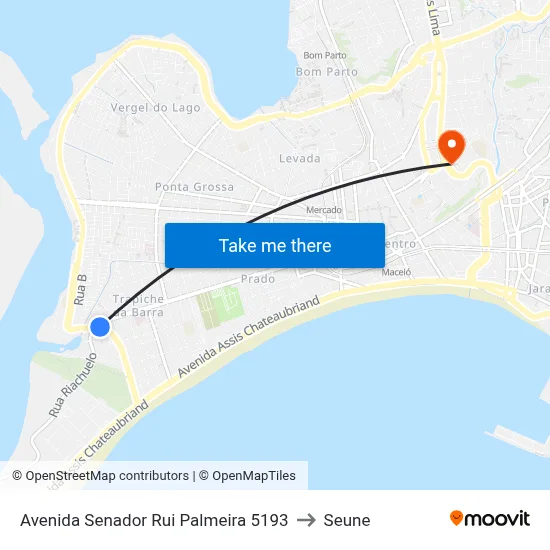 Avenida Senador Rui Palmeira 5193 to Seune map