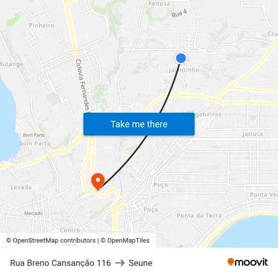 Rua Breno Cansanção 116 to Seune map