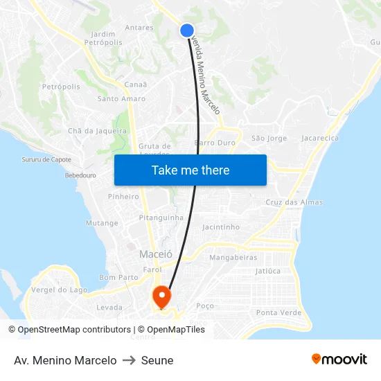Av. Menino Marcelo to Seune map