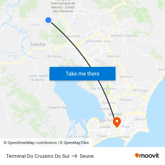 Terminal Do Cruzeiro Do Sul to Seune map