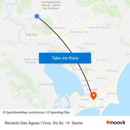Recanto Das Águas | Cruz. Do Su to Seune map