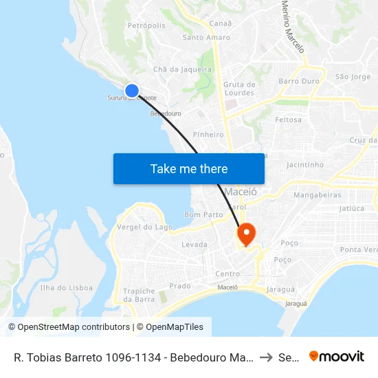 R. Tobias Barreto 1096-1134 - Bebedouro Maceió - Al Brazil to Seune map