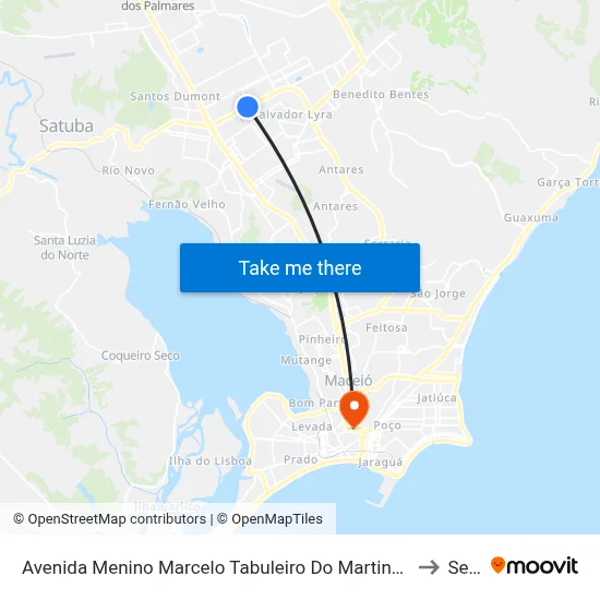 Avenida Menino Marcelo Tabuleiro Do Martins Maceió - Alagoas Brasil to Seune map