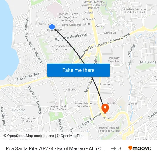 Rua Santa Rita 70-274 - Farol Maceió - Al 57055-260 República Federativa Do Brasil to Seune map