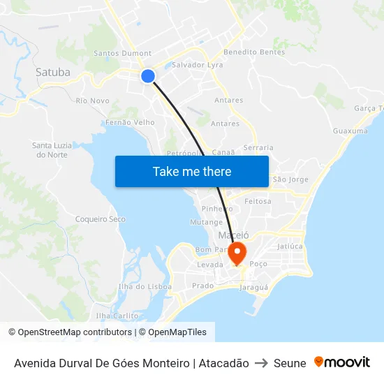 Avenida Durval De Góes Monteiro | Atacadão to Seune map
