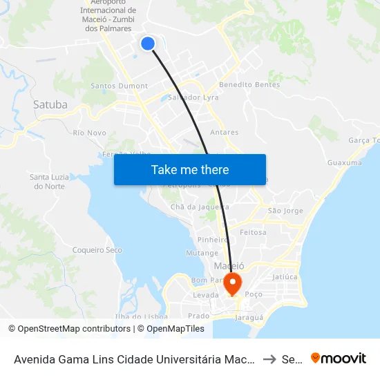 Avenida Gama Lins Cidade Universitária Maceió - Alagoas Brasil to Seune map