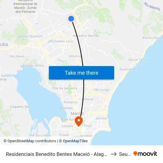 Residenciais Benedito Bentes Maceió - Alagoas Brasil to Seune map