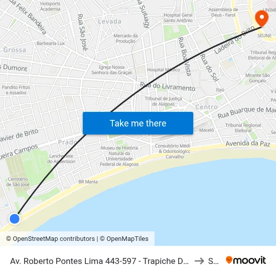 Av. Roberto Pontes Lima 443-597 - Trapiche Da Barra Maceió - Al 57010-385 Brasil to Seune map